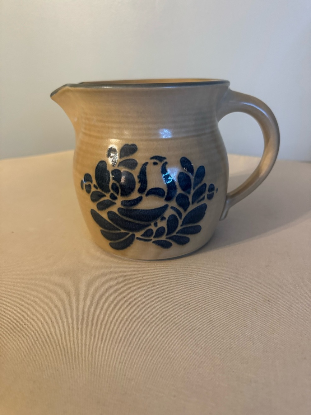 Pfaltzgraff Folklore Vinatge Blue Floral Stoneware Pitcher